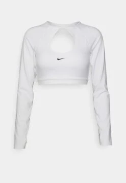 Nike Performance Bra Crop - T-Shirt À Manches Longues - White/Black -Anna Field Soldes 9b01c8f927554c288b966f250c8bebc9