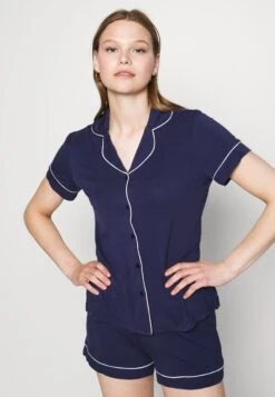 Anna Field Button Through Pj Set - Pyjama - Blue/White -Anna Field Soldes ca0de327115340e9b0cf3dcf947f73c6