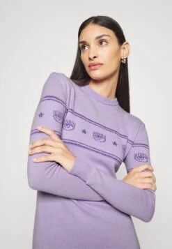 Chiara Ferragni Maxilogo Dress - Robe Pull - Purple -Anna Field Soldes eed8b36506e746eb87e3933bb4cc972d