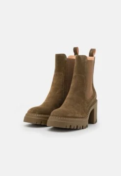 Pier One Leather - Bottines À Talons Hauts - Khaki -Anna Field Soldes ff13d28992db4166bc36801bf3a65856